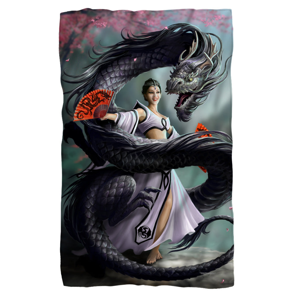 Anne Stokes/dragon Dancer-fleece Blanket-white