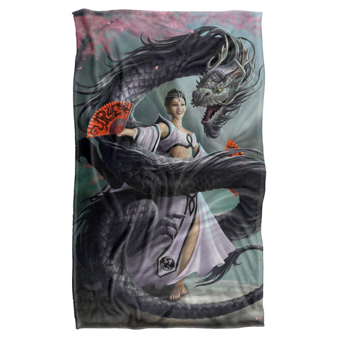 Anne Stokes/dragon Dancer-silky Touch Blanket-white
