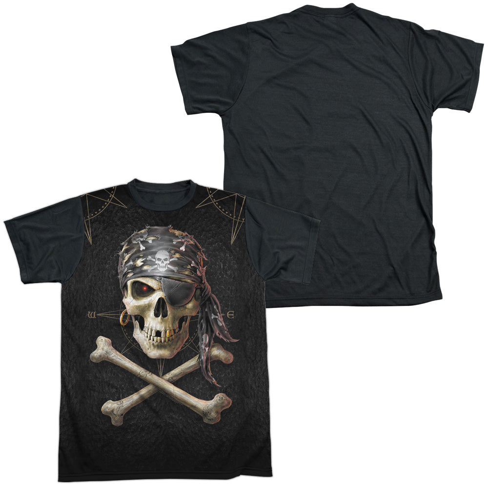 Anne Stokes/pirate Skulls-s/s Adult White Front Black Back  -white