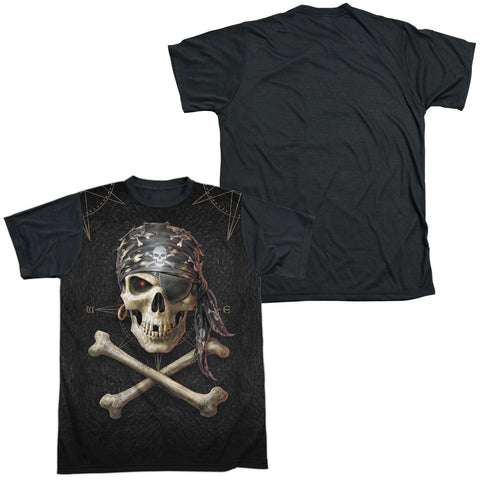 Anne Stokes/pirate Skulls-s/s Adult White Front Black Back  -white
