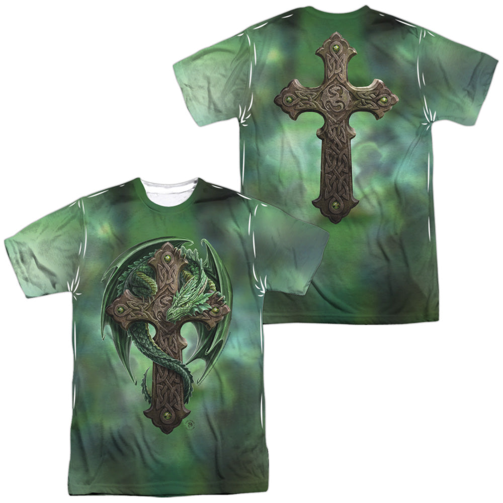 Anne Stokes/woodland Guardian (front/back Print)-s/s Adult Poly Crew-white