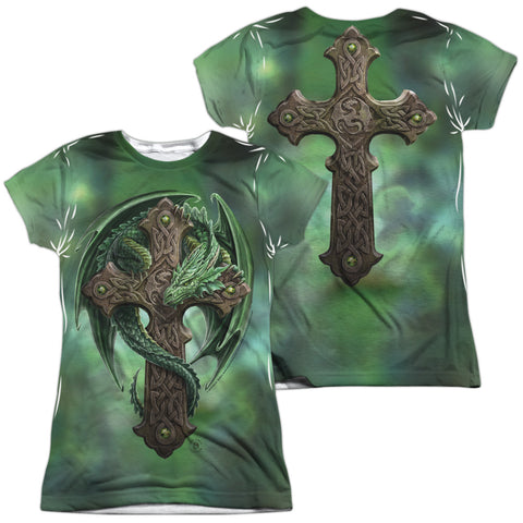Anne Stokes/woodland Guardian (front/back Print)-s/s Junior Poly Crew-white