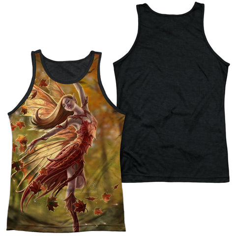 Anne Stokes/autumn Fairy-adult Poly Tank Top Black Back-white