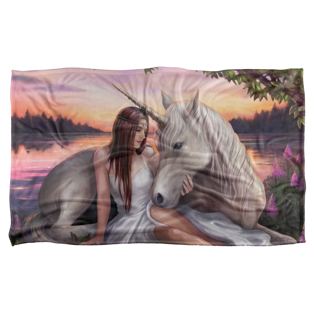 Anne Stokes/pure Heart-silky Touch Blanket-white