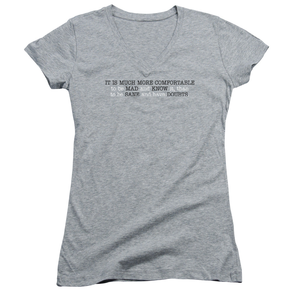 Juniors Sheer Cap Sleeve V-Neck
