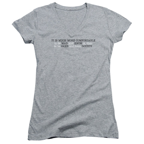 Juniors Sheer Cap Sleeve V-Neck