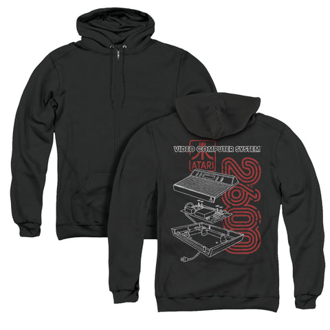 Atari/2600 (back Print) - Adult Zipper Hoodie-black