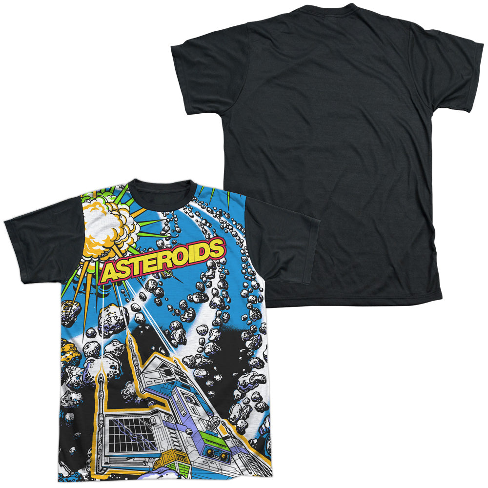 Atari/asteroids All Over-s/s Adult White Front Black Back  -white