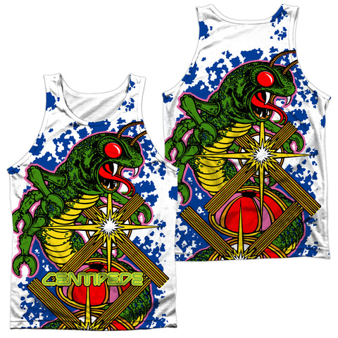 Atari/insect Attack (front/back Print)-adult Poly Tank Top-white