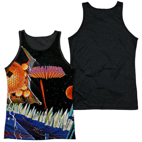 Atari/gravitar-adult Poly Tank Top Black Back-white