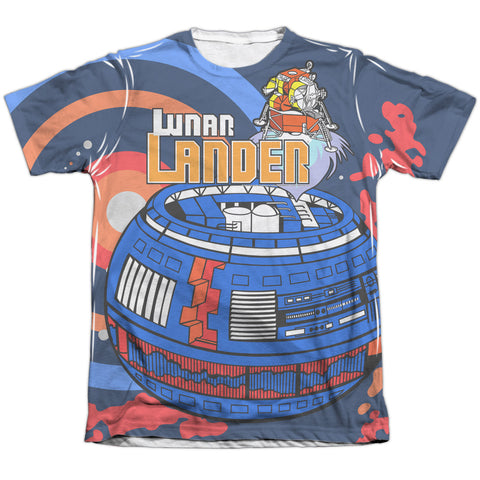 Atari/lunar Landing-adult Poly/cotton S/s Tee-white