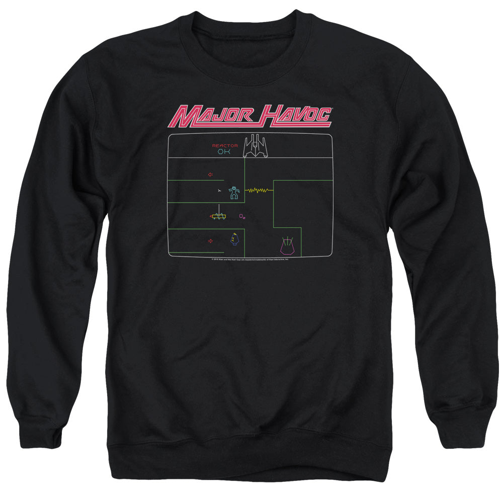 Atari/major Havoc Screen-adult Crewneck Sweatshirt-black