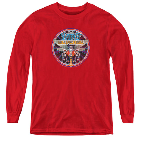 Atari/yars Revenge Patch-youth Long Sleeve Tee-red