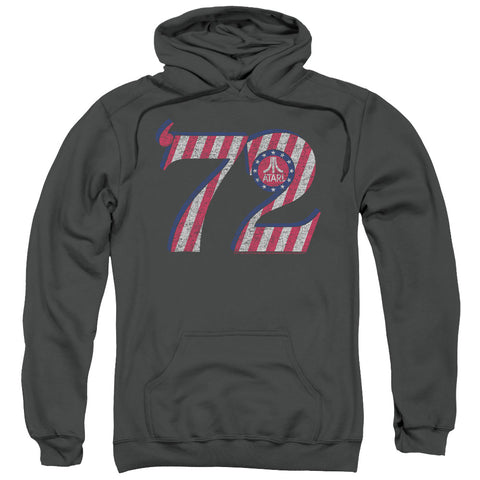 Atari/atari 72-adult Pull-over Hoodie-charcoal