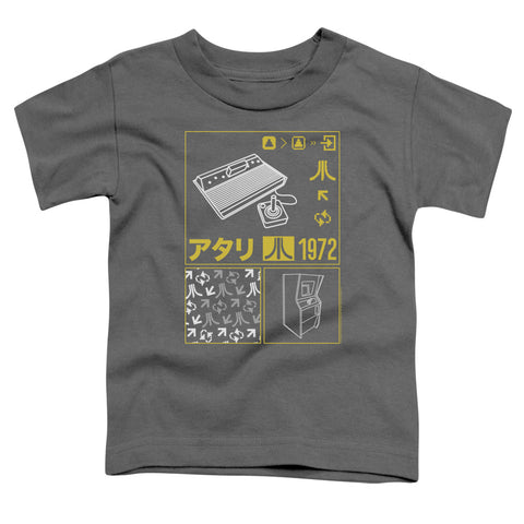Atari/kanji Squares-s/s Toddler Tee-charcoal