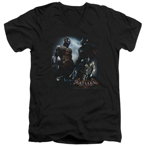 Batman Arkham Knight/face Off-s/s Adult V-neck 30/1-black