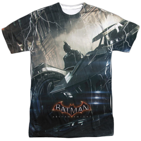Batman Arkham Knight/into The Night-s/s Adult Poly Crew-white