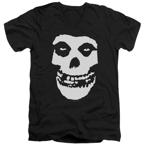 Misfits/fiend Skull-s/s Adult V-neck 30/1-black
