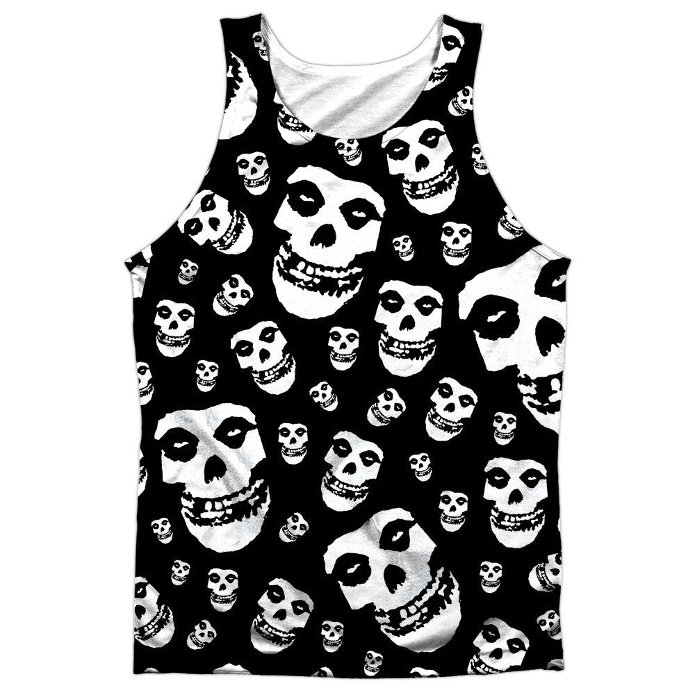 Misfits/fiends All Over-adult Poly Tank Top-white