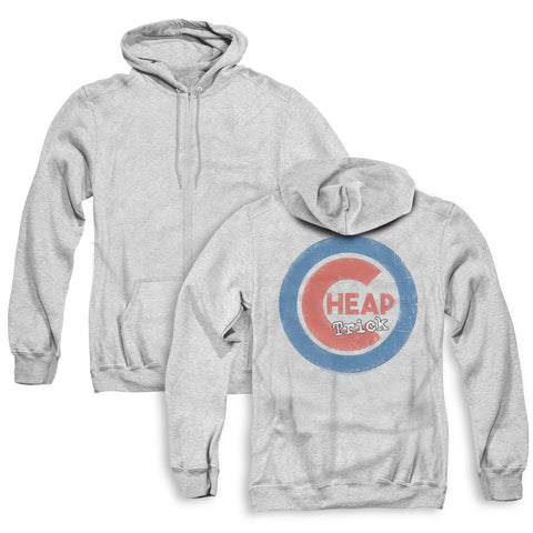 Cheap Trick/cheap Cub (back Print) - Adult Zipper Hoodie-athletic Heather