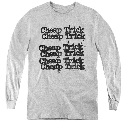 Cheap Trick/cheap Trick Logo-youth Long Sleeve Tee-athletic Heather