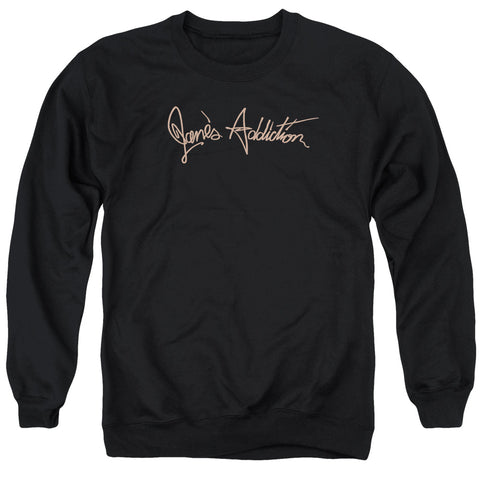 Janes Addiction/script Logo-adult Crewneck Sweatshirt-black