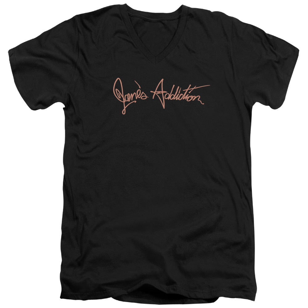 Janes Addiction/script Logo-s/s Adult V-neck 30/1-black