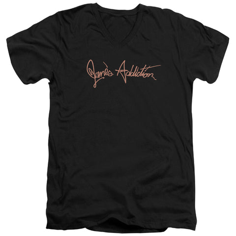 Janes Addiction/script Logo-s/s Adult V-neck 30/1-black