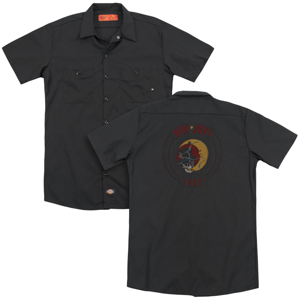Bon Jovi/1987 (back Print) - Adult Work Shirt - Black