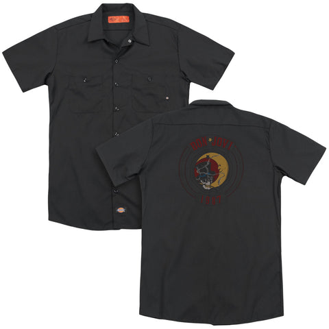 Bon Jovi/1987 (back Print) - Adult Work Shirt - Black