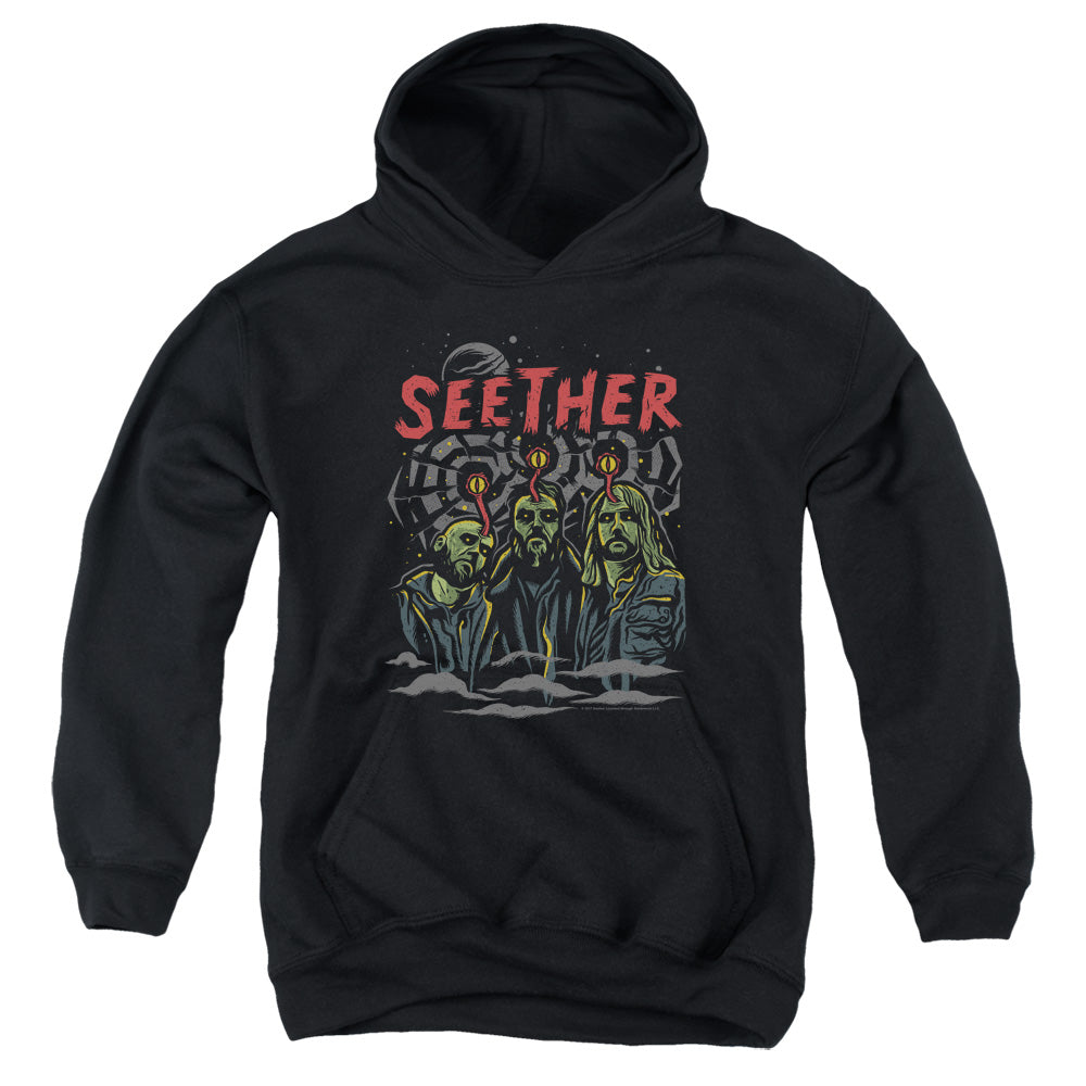 Seether/mind Control-youth Pull-over Hoodie-black