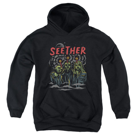 Seether/mind Control-youth Pull-over Hoodie-black
