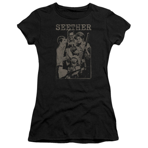 Seether/happy Family-s/s Junior Sheer-black
