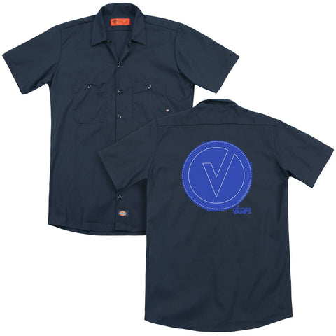The Vamps/frayed Patch (back Print) - Adult Work Shirt - Navy