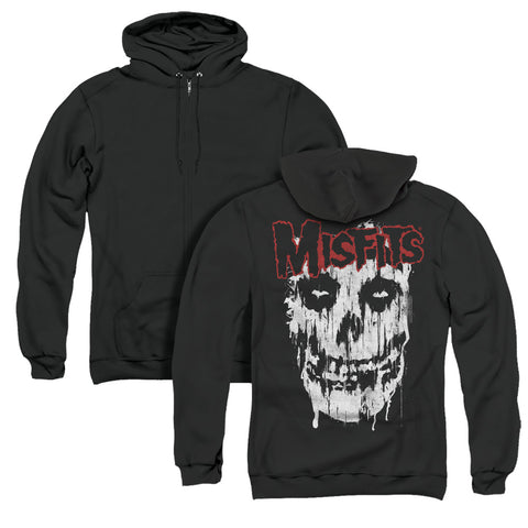 Misfits/splatter (back Print)-adult Zipper Hoodie-black