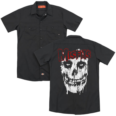 Misfits/splatter (back Print) - Adult Work Shirt - Black