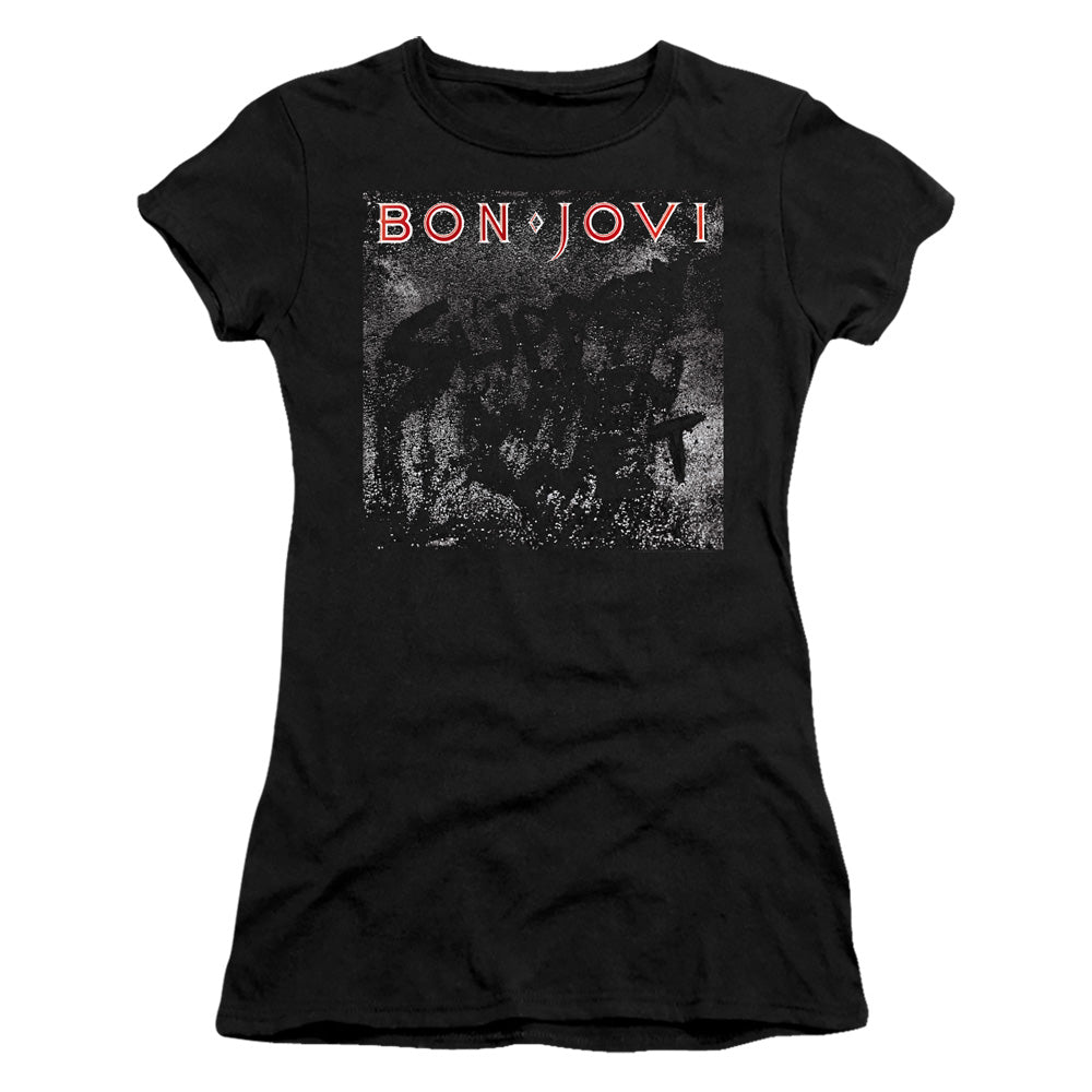 Bon Jovi/slippery Cover-s/s Junior Sheer-black
