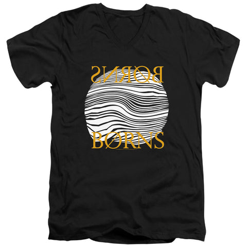 Borns/thumbprint-s/s Adult V-neck 30/1-black