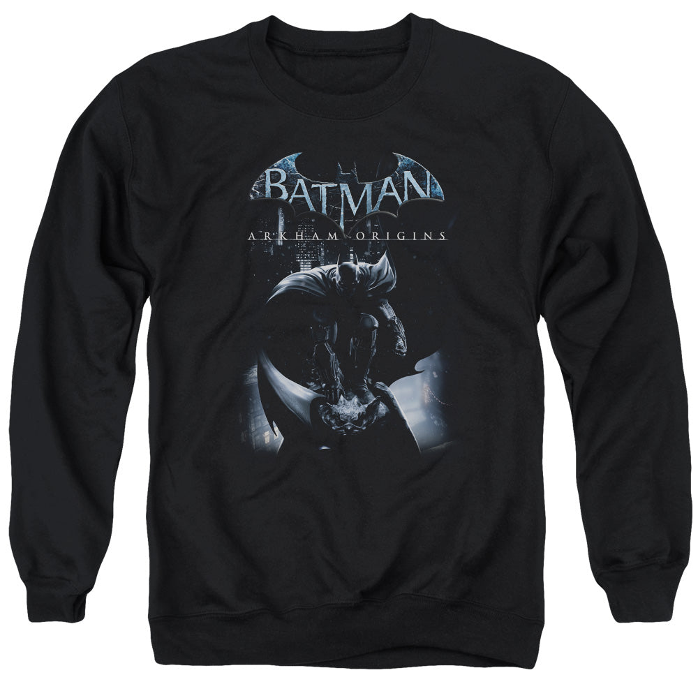 Batman Arkham Origins/perched Cat - Adult Crewneck Sweatshirt - Black