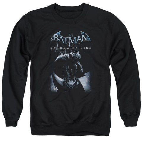 Batman Arkham Origins/perched Cat - Adult Crewneck Sweatshirt - Black