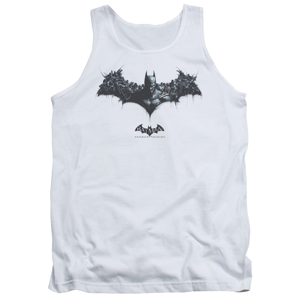 Batman Arkham Origins/bat Of Enemies - Adult Tank - White