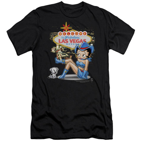 Betty Boop/welcome Las Vegas-s/s Adult 30/1-black