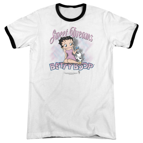 Betty Boop/sweet Dreams - Adult Ringer - White/black