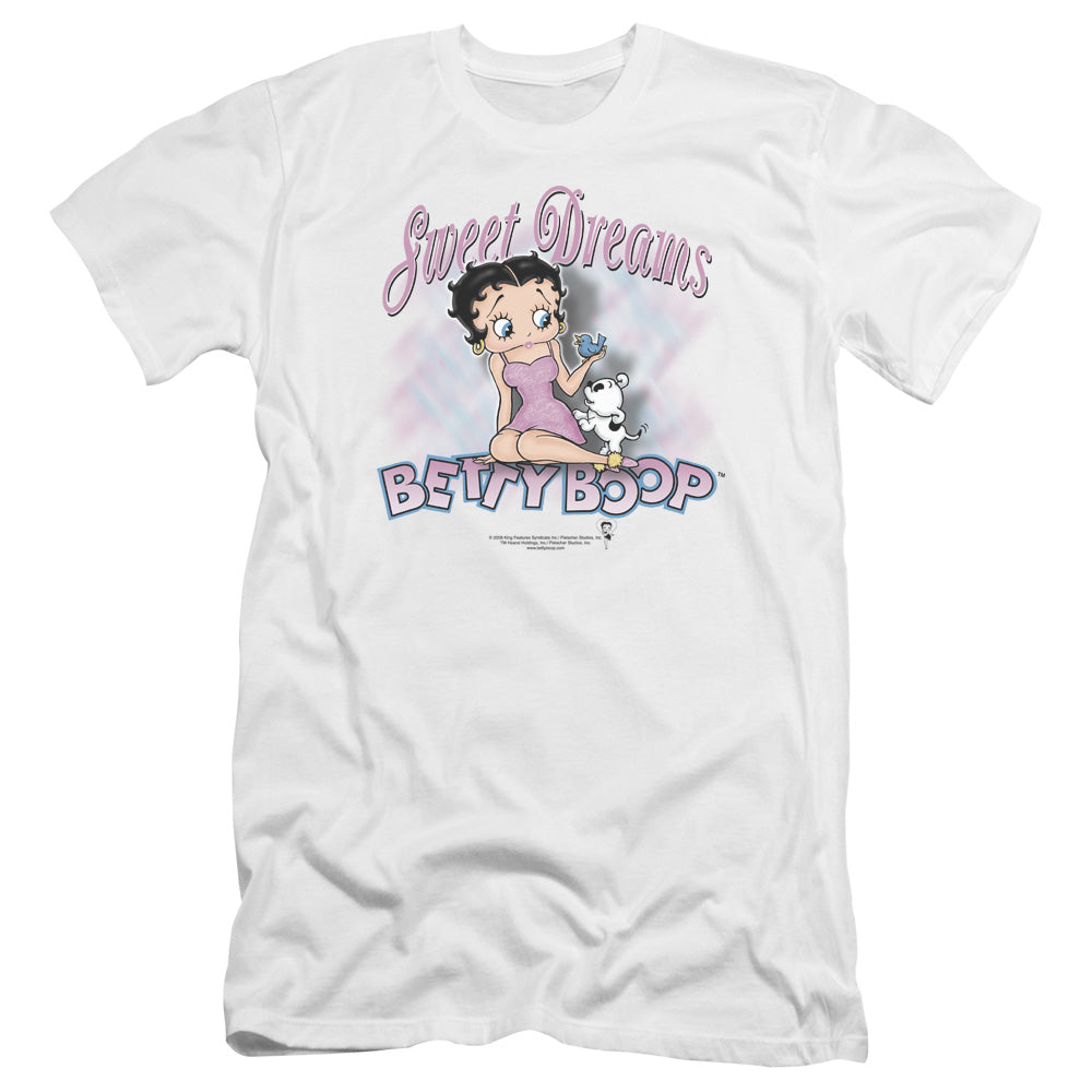 Betty Boop/sweet Dreams-premuim Canvas Adult Slim Fit 30/1-white