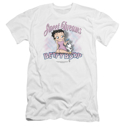 Betty Boop/sweet Dreams-premuim Canvas Adult Slim Fit 30/1-white