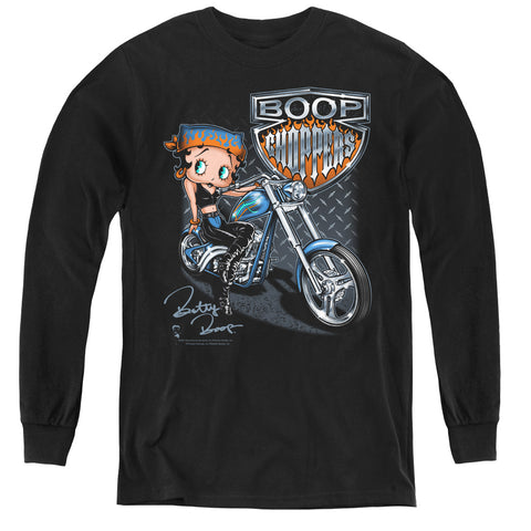 Betty Boop/choppers - Youth Long Sleeve Tee - Black