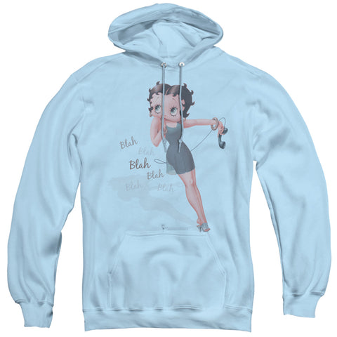 Betty Boop/blah Blah Blah - Adult Pull-over Hoodie - Light Blue