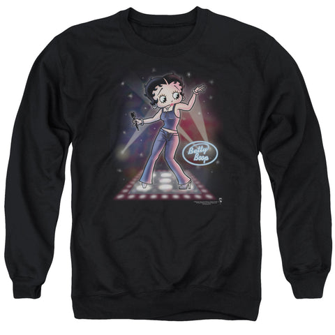 Betty Boop/pop Star - Adult Crewneck Sweatshirt - Black