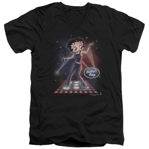 Betty Boop/pop Star - S/s Adult V-neck - Black