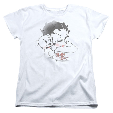 Betty Boop/vintage Wink-s/s Womens Tee-white